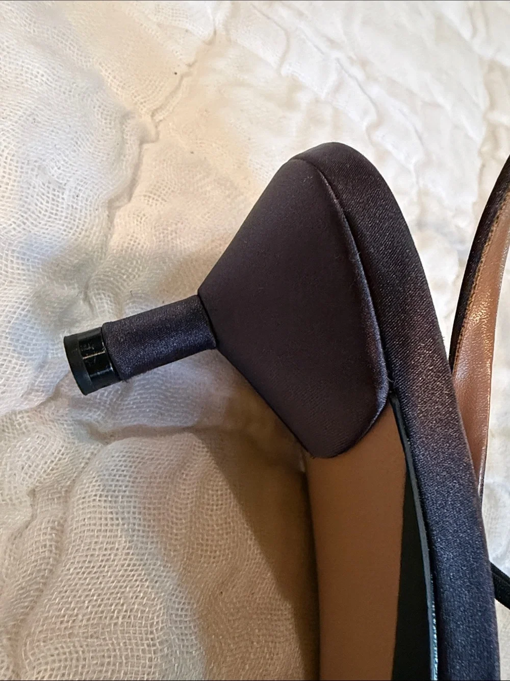 Zara Dark Grey Pointed-Toe Slingback kitten heel pumps